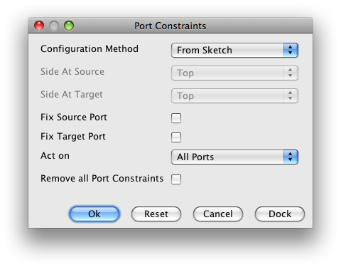 Port constraints default options