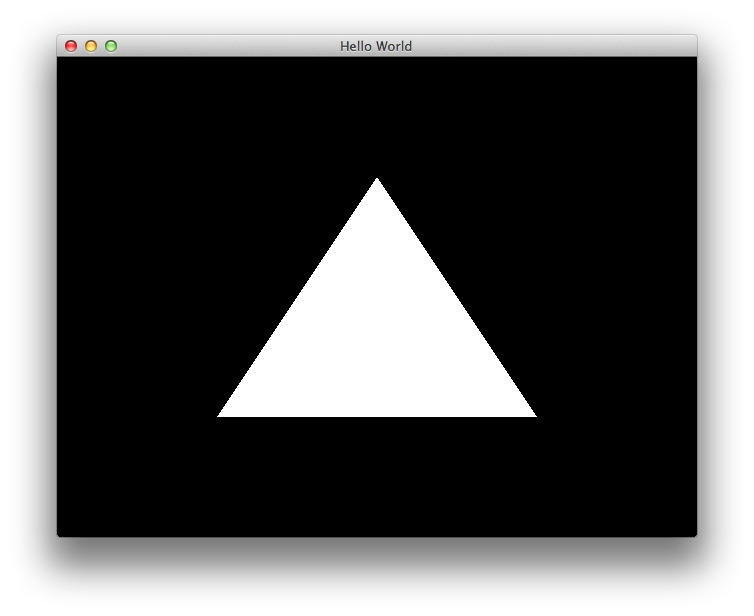 White triangle on black background